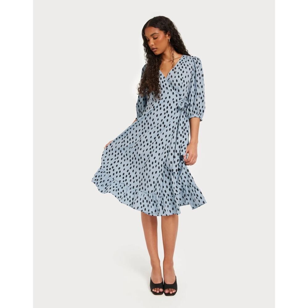Only Olivia 3/4-Sleeve Wrapping
Middle Dress - Blue/Fog